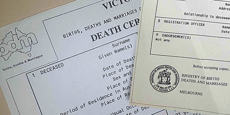 Order Australian Death Certificate