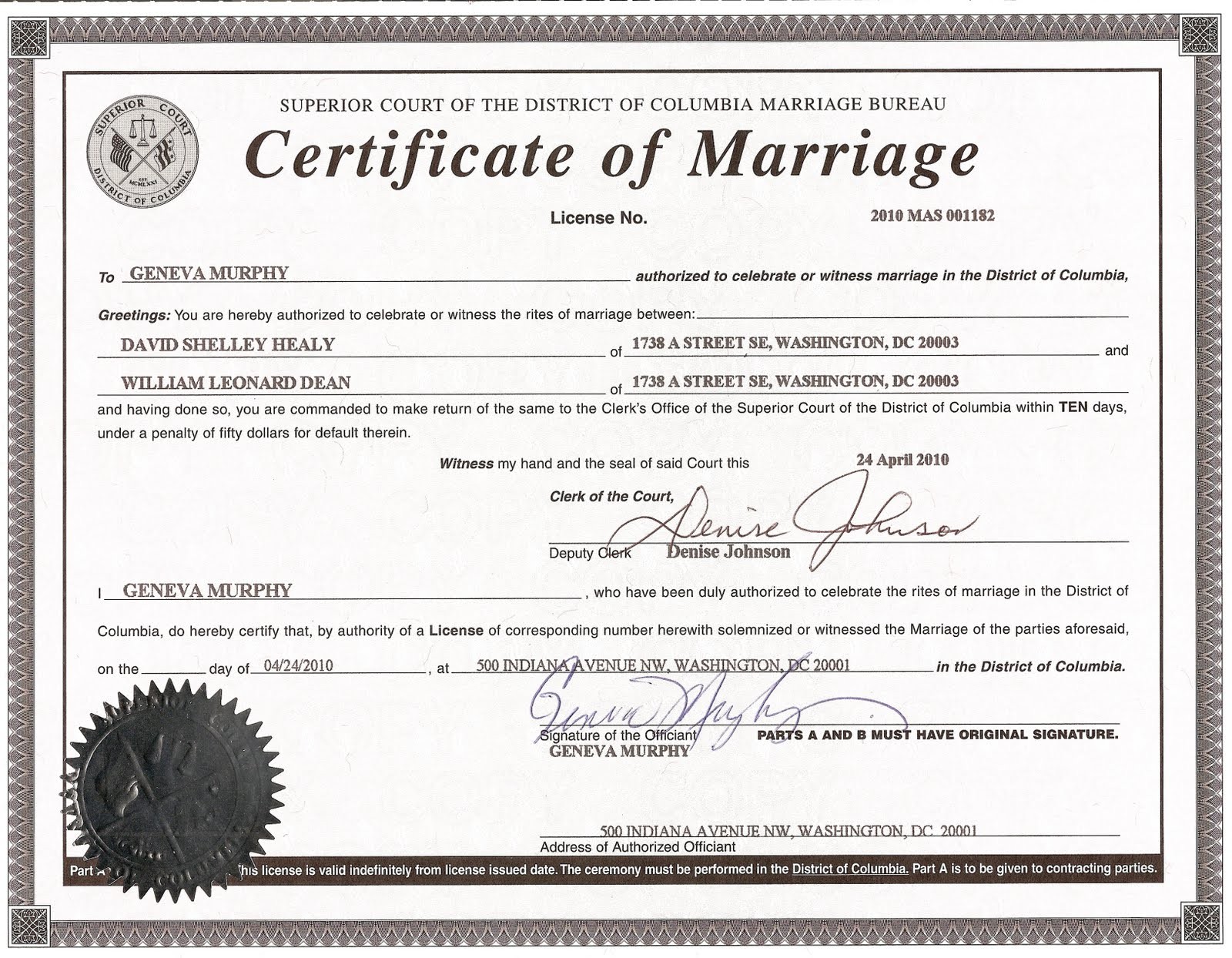 Official Marriage Certificate Missouri Printable Free Printable Templates