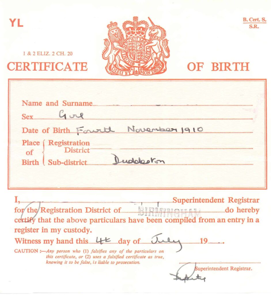 Order a UK birth certificate