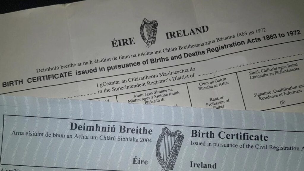 Irish Birth Certificate